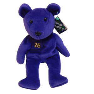 Salvinos Bamm Beanos Mark McGwire #25 Purple Bear Plush Stuffed Animal 1998